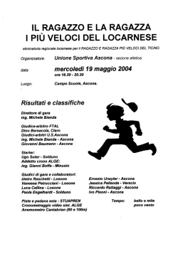 lL\RAGAZZQ E LA RAGAZZA I PIU VELOCI DEL LOCARNESE