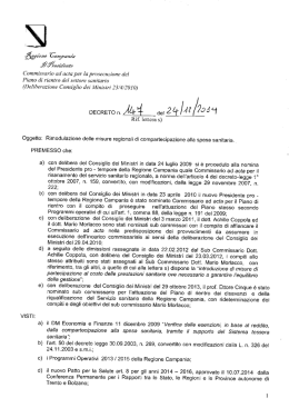 Decreto Commissariale n.147 del 24.12.2014