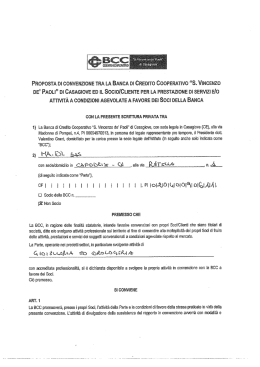 Scarica la convenzione - BCC S. Vincenzo d&egrave; Paoli di Casagiove