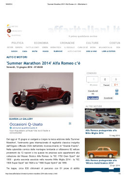 `Summer Marathon 2014` Alfa Romeo c`è