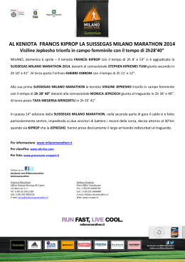 al keniota francis kiprop la suissegas milano marathon 2014