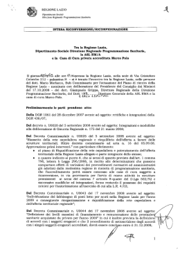 intesa riconversione asl rma - cdc marco polo