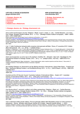 June-December 2012 - IAI Istituto Affari Internazionali