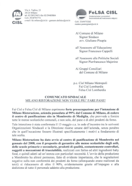 Lettera Milano Ristorazione