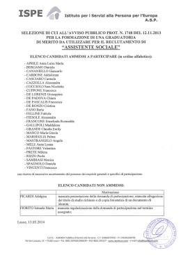 Elenco ammessi e non ammessi