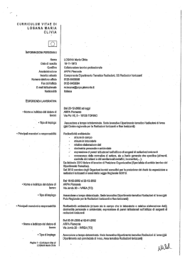 CURRICULUM VITAE DI LOSANA MARIA CLIVIA