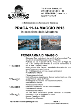 Il Programma del Tour Operator