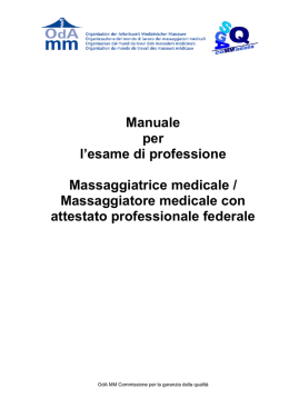 Manuale per l`esame di professione Massaggiatrice - OdA-MM