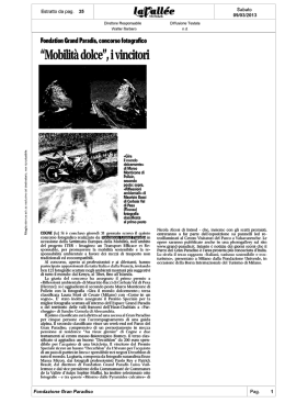 Fondation Grand Paradis, concorso fotografico Mobilità dolce, i