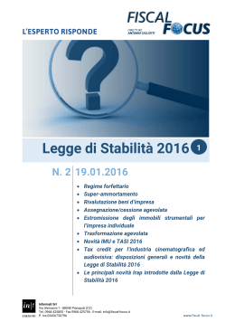 Legge di Stabilità 2016