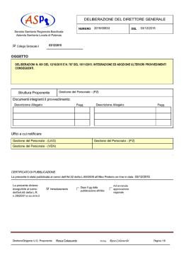 DELIBERAZIONE DEL DIRETTORE GENERALE