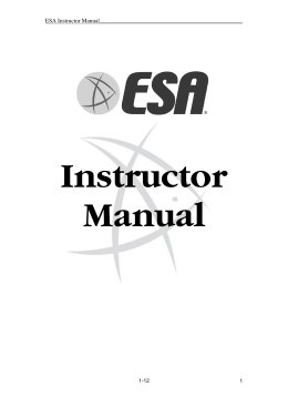 Manuale Istruttore ESA - ESA