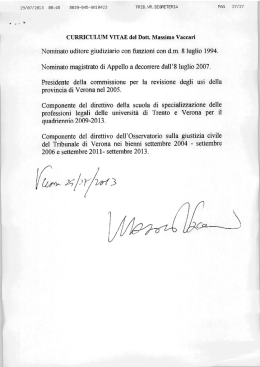 CURRICULUM VITAE del Dott. Massimo Vaccari