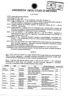 D.R. n. 2645 nuovo afferenze Settori Concorsuali RICERCATORI
