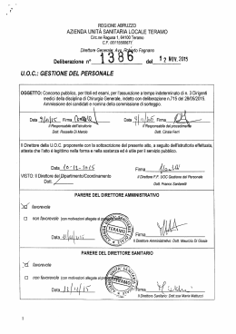 Delibera n. 1386 del 12.11.2015