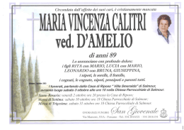 MARIA VINCENZA CALITRI ved. D`AMELIO