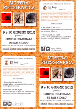 Locandina Mostra Foto - Comune di Rottofreno