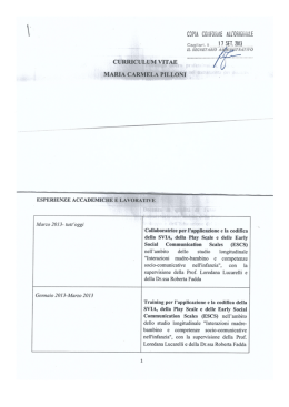 Curriculum Maria Carmela Pilloni