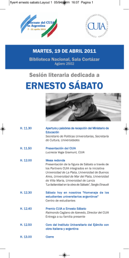Sesión Literaria dedicada a Ernesto Sábato. Estaràn