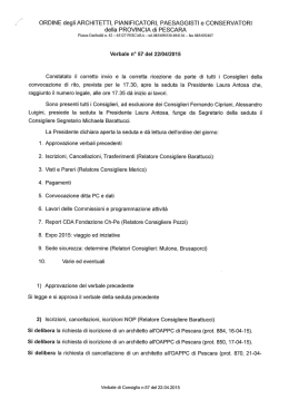 verbale del consiglio n. 57 del 22/04/2015