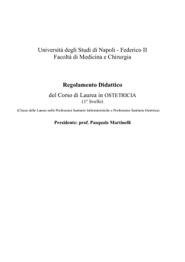 Corso di Laurea in Ostetricia - medicina corso di studio