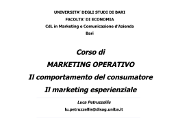 il marketing esperenziale - Dipartimento di Studi Aziendali e
