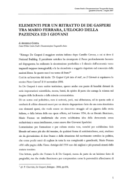 Elementi per un ritratto di De Gasperi tra Mario Ferrara, l`elogio della