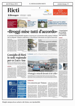IL MESSAGGERO RIETI del 20 Marzo 2014 estratto da pag