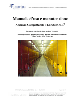 Manuale d`uso e manutenzione Archivio Compattabile