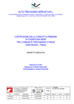 Manuale uso, manutenzione e programma