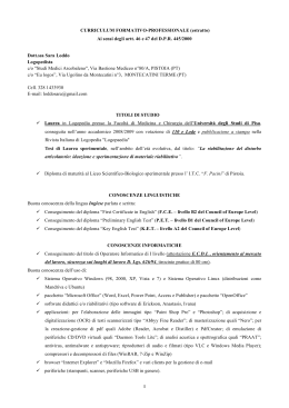 scarica il curriculum - Studi Medici Arcobaleno Pistoia