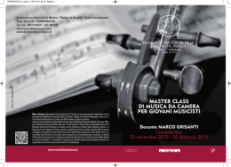 MASTER CLASS DI MUSICA DA CAMERA PER GIOVANI MUSICISTI