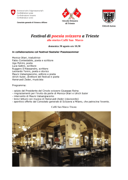 Festival di poesia svizzera a Trieste