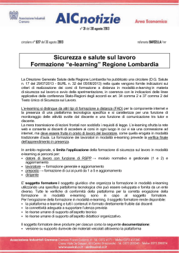 “e-learning” Regione Lombardia