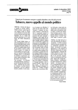 Tabacco, nuovo appello al mondo politico
