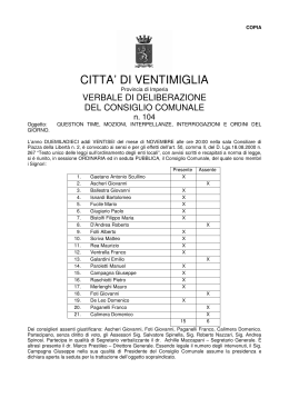 CITTA` DI VENTIMIGLIA - Comune di Ventimiglia