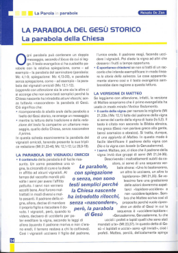 LA PARABOLA DEL GES&Ugrave; STORICO La parabola della Chiesa