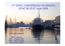 11th EPAC CONFERENCE IN GENOVA EPAC`08 - Indico