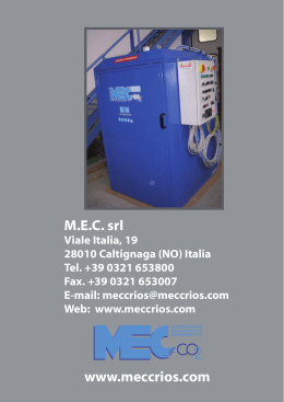 MEC srl Viale Italia, 19 28010 Caltignaga (NO) Italia Tel. +39 0321