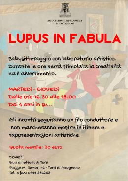 LUPUS IN FABULA - Biblioteca di Arcugnano