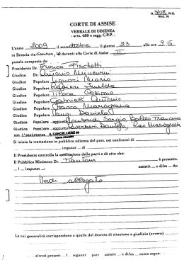 Page 1 ] CORTE DI ASSISE VERBALE DI UDIENZA - artt. 4