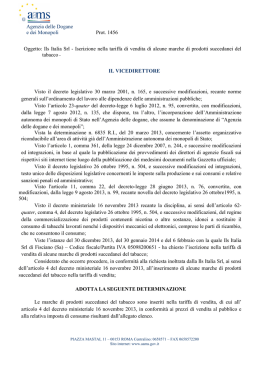Ils Italia Srl - Iscrizione nella tariffa di vendita di alcune marche di