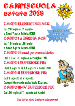 CAMPO ELEMENTARI ACR CAMPO I e II MEDIA ACR CAMPO