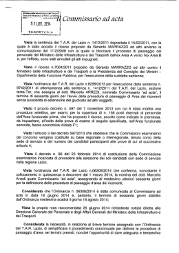Disposizione Commissario ad acta del 10 luglio 2014