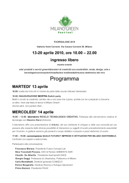 Programma Milano Green Festival