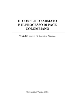 il conflitto armato e il processo di pace colombiano