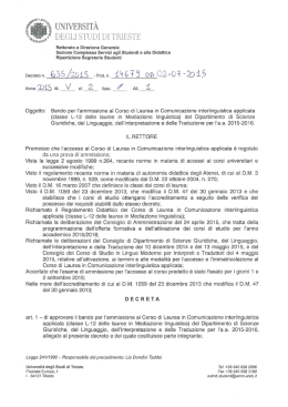 Bando - Università degli Studi di Trieste