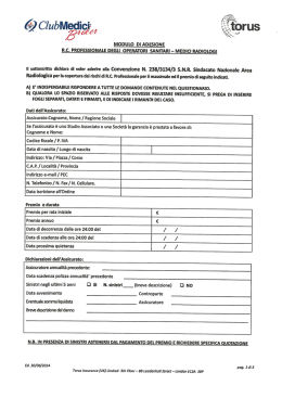 MODULO DI ADESIONE R.C. PROFESSIONLE DEGLI