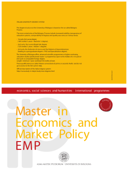 Master in Economics and Market Policy E PM