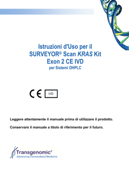 Istruzioni d`Uso per il SURVEYOR&reg; Scan KRAS Kit